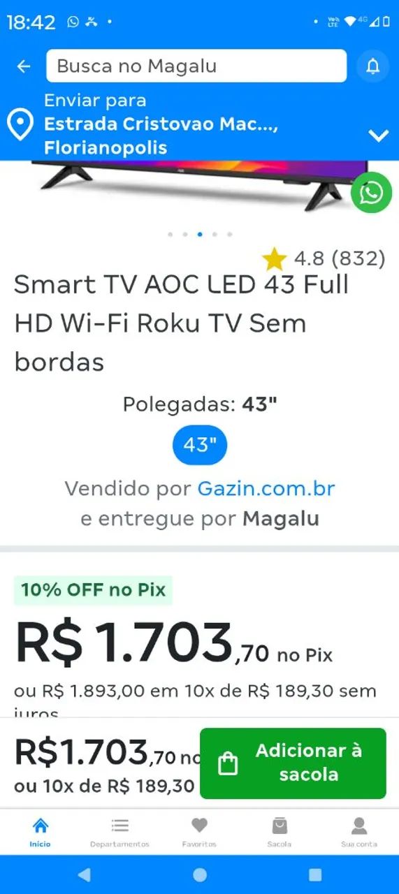 Tv AOC 43 polegadas  - Foto 2