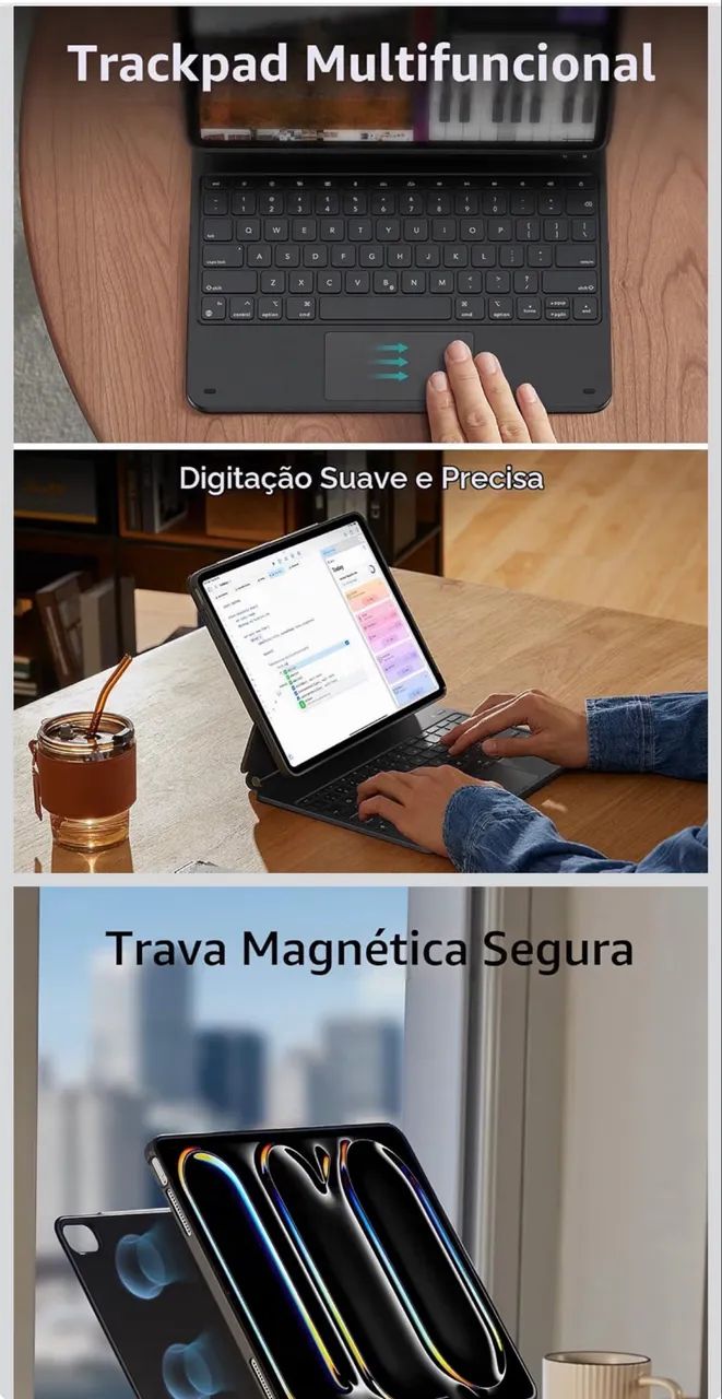 ESR Capa com Teclado para iPad Pro 13, Suporte Magnético, Modos Retrato/Elevado - Foto 5