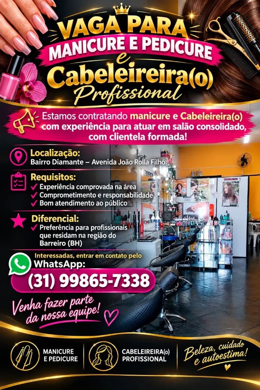 Vaga Manicure e Cabeleireira(o)
