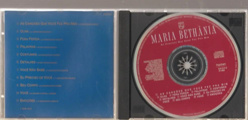 Cd Maria Bethania, As Canções Que Você Fez Pra Mim, 1993, Polygram - Foto 3