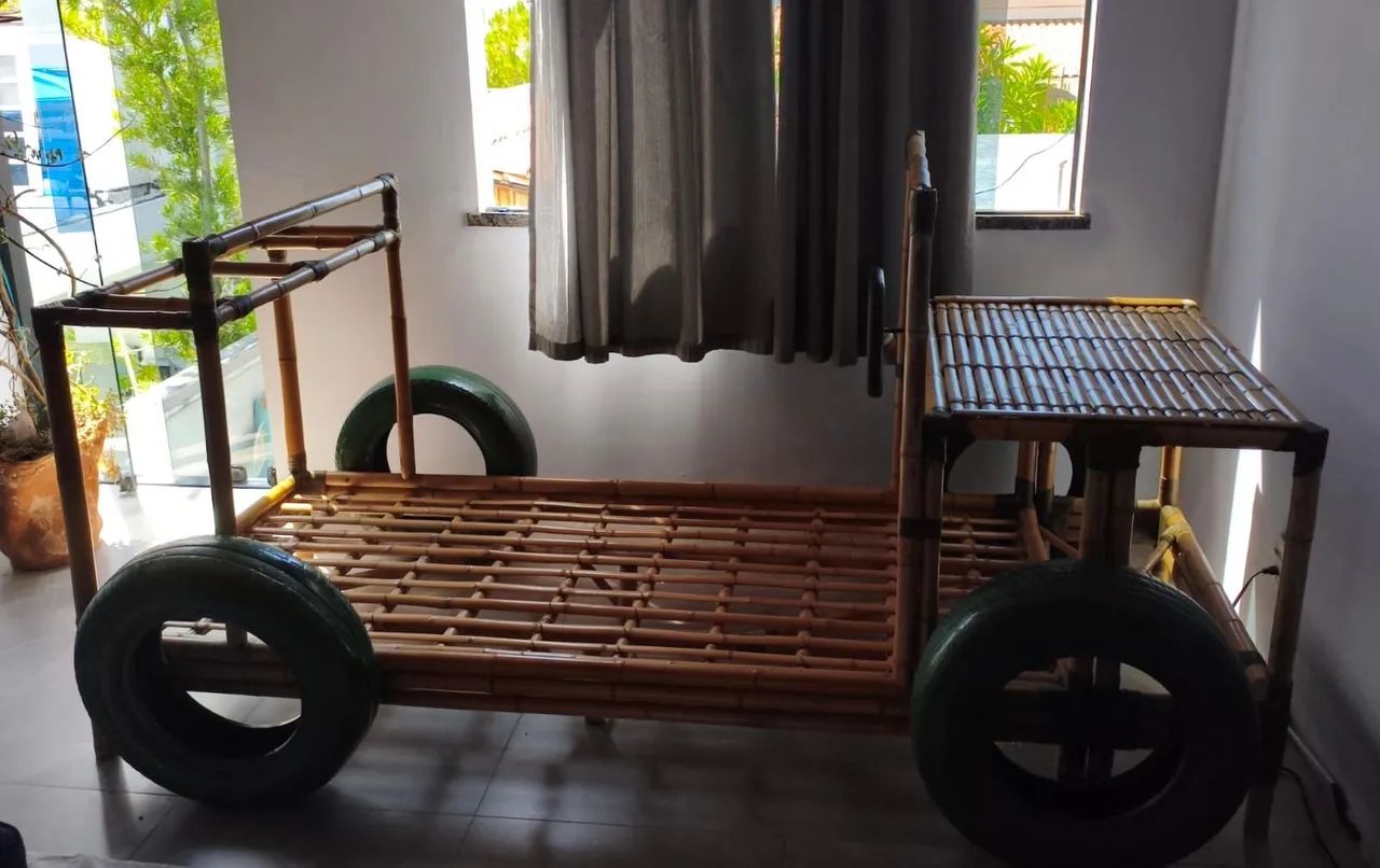 Cama  carrinho de Bambu  - Foto 3