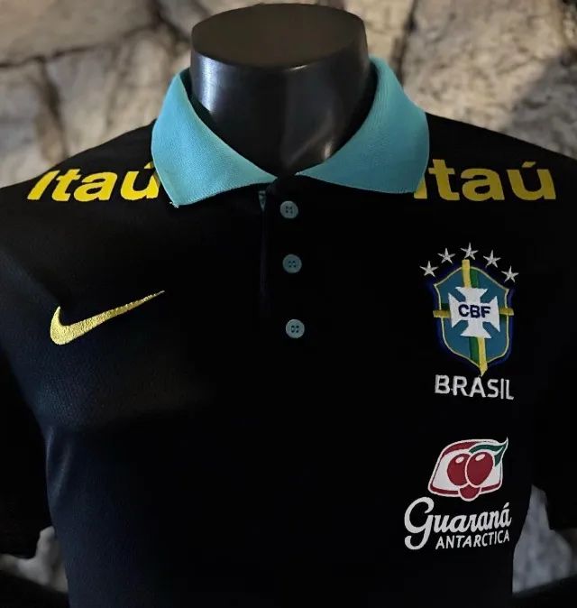 Camisa Polo  Seleção Brasileira  Preta - Foto 2
