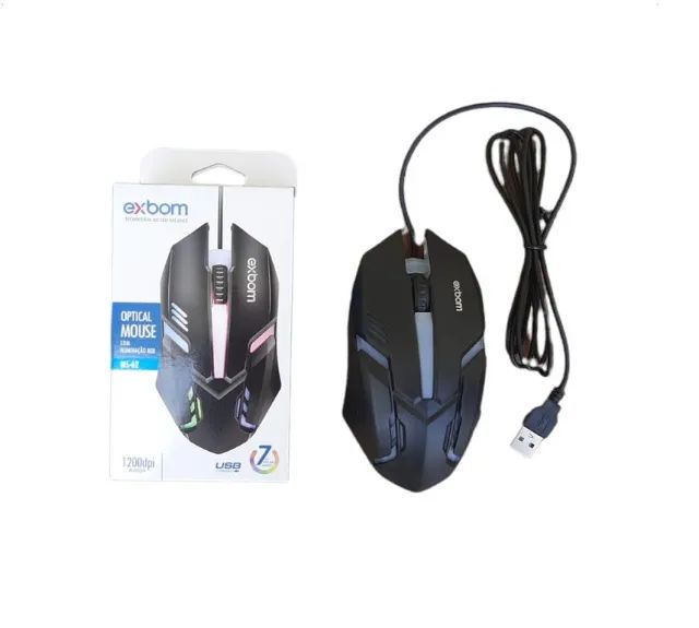 Mouse Usb 1200 Dpi Com Led  Exbom482679451822991365