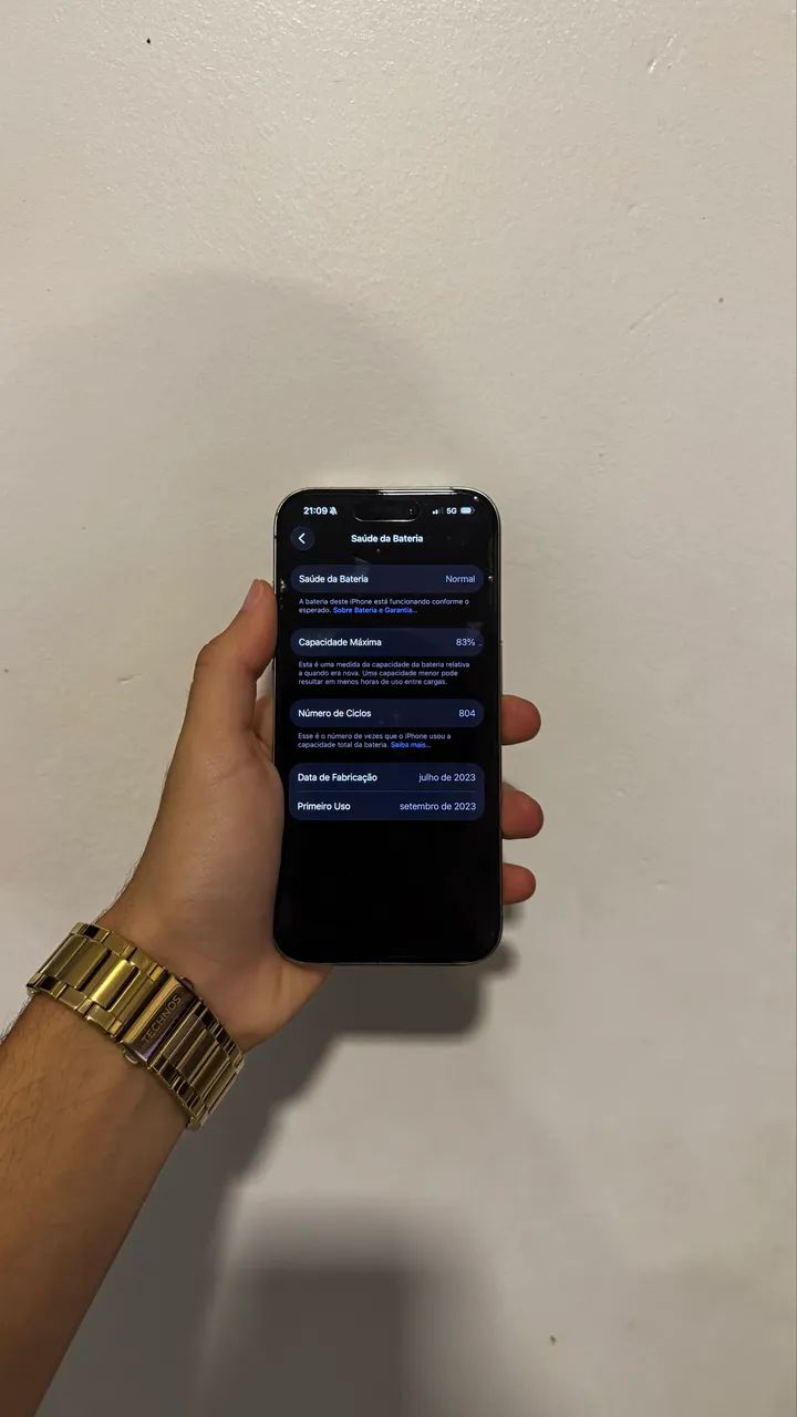 iPhone 15 pro Natural titanium 128gb Bateria 83% - Foto 3