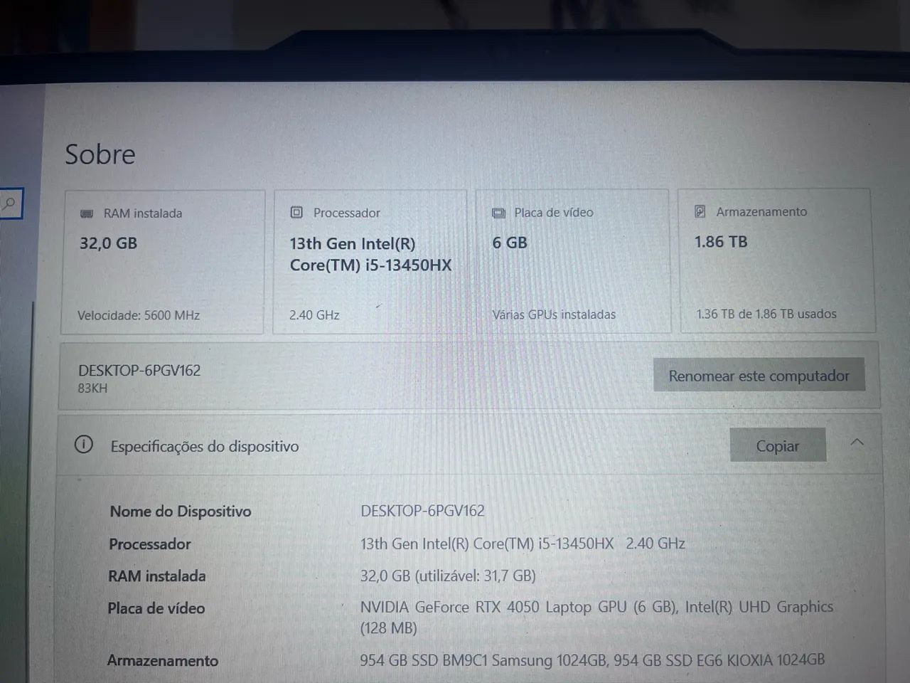 LOQ com 2tb 32GB RTX4050 - Foto 5