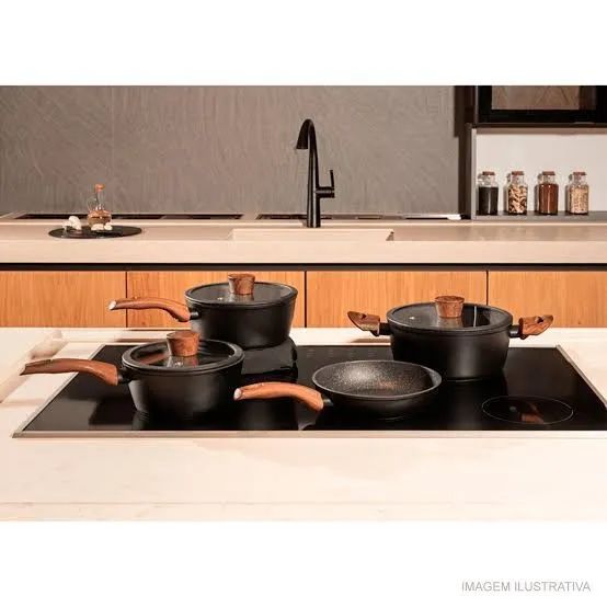 CJ DE PANELAS BRINOX  CERAMIC LIFE SIRIUS PRETA 4 PECAS 4814/102 - Foto 6