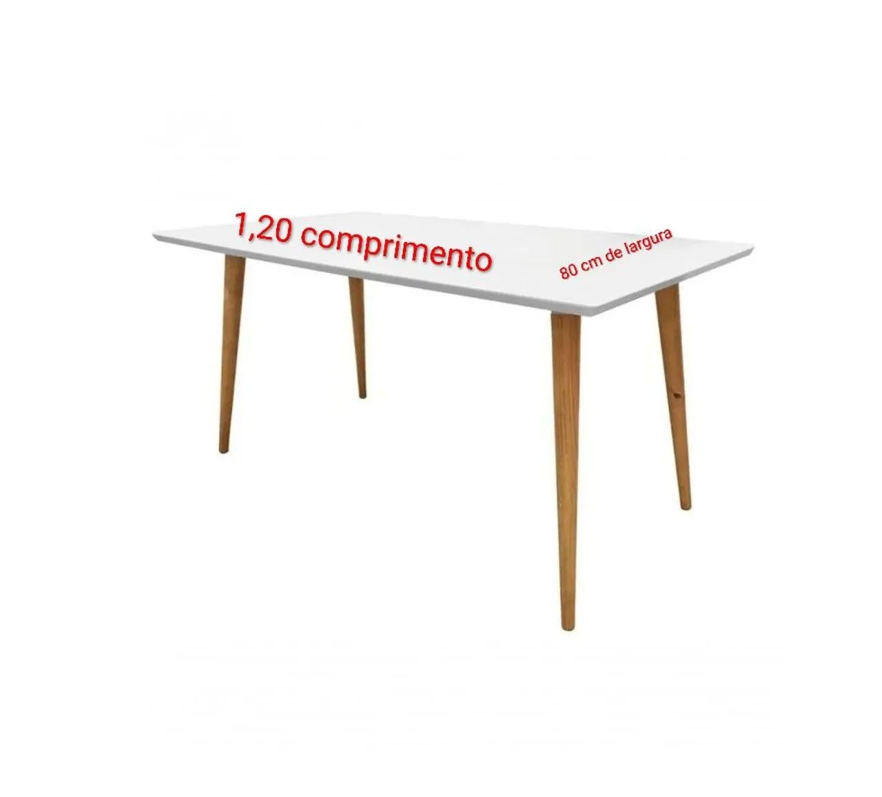 Mesa de Jantar Retangular - MDF com Vidro - Pés em Madeira Maciça - Foto 5