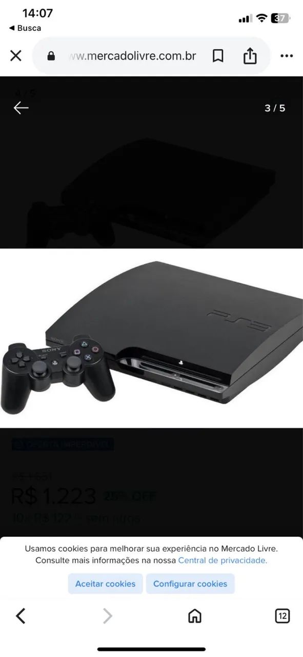 Ps3 slim  45 jogos  2 manetes  Desbloqueado