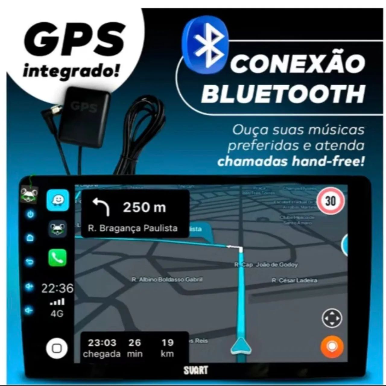 Multimidia Android com carplay/androidauto - Foto 4