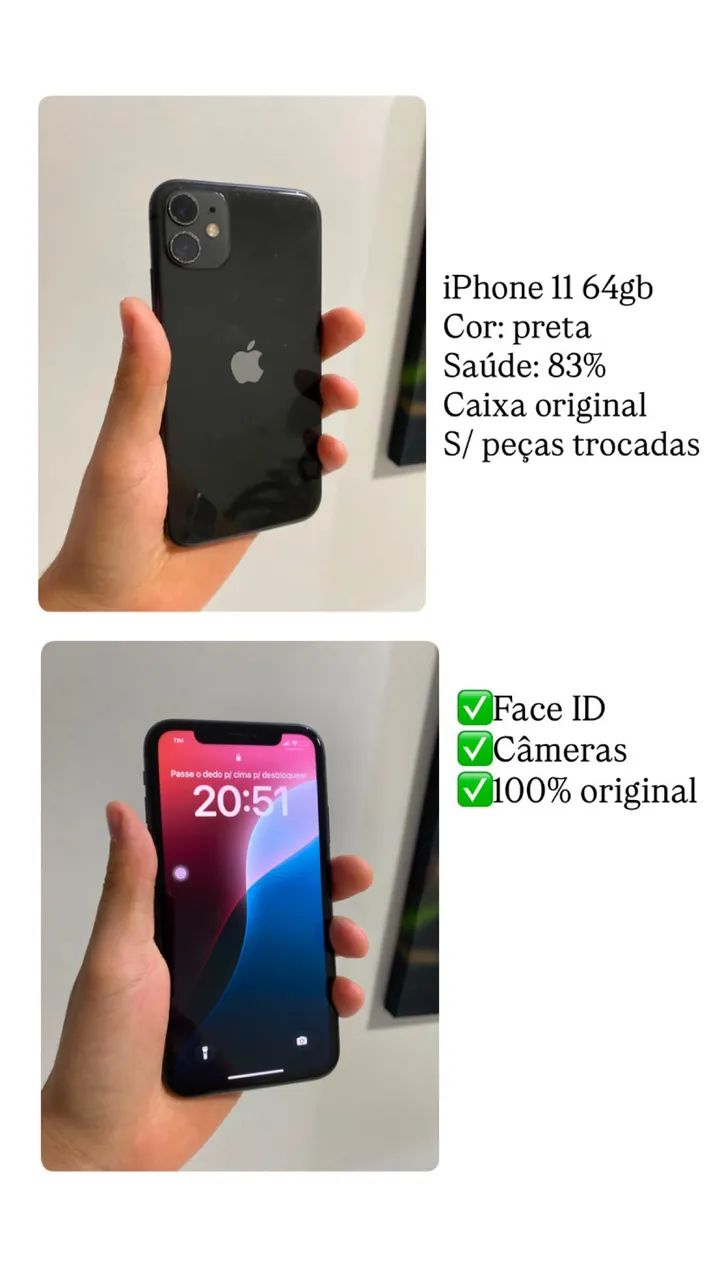iPhone 11 - 64gb - cor preta - ?83%