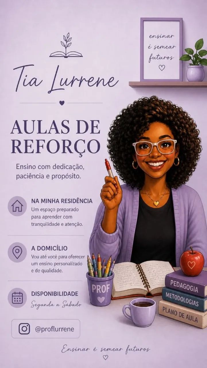 Aulas de Reforço escolar.