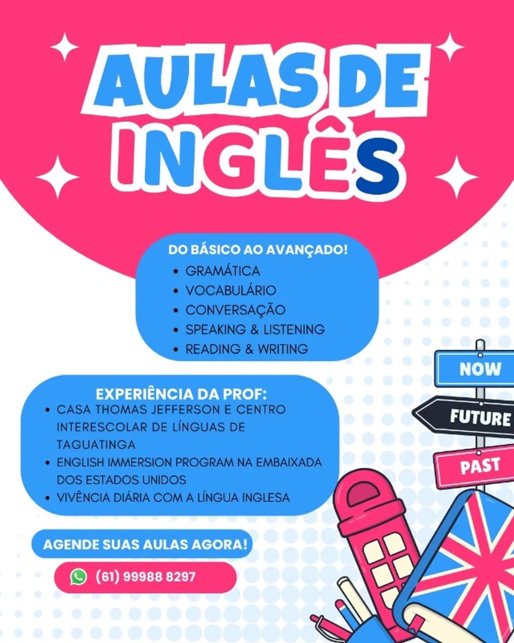  Aulas Particulares de Inglês - Do Básico ao Avançado!  