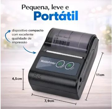 Mini Impressora Portátil Fiscal Bluetooth 58mm Android Ios - Foto 3