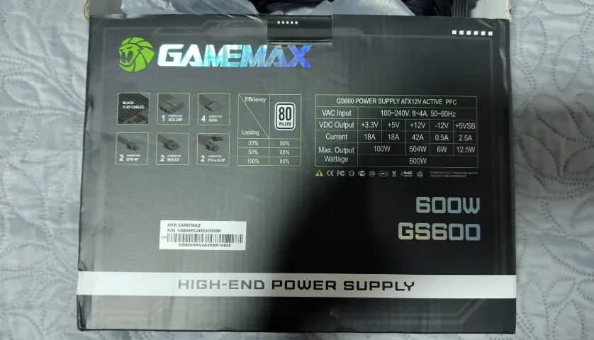 Fonte Gamemax GS600 600w - 80 Plus White - Foto 2