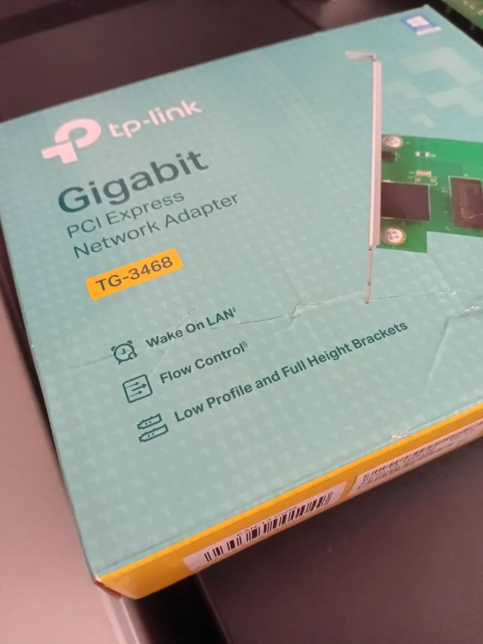 Caixa (+CD+Manual+plastico+Espelho lowprofile) SEM Placa de Rede RJ45 Gigabit TG3468