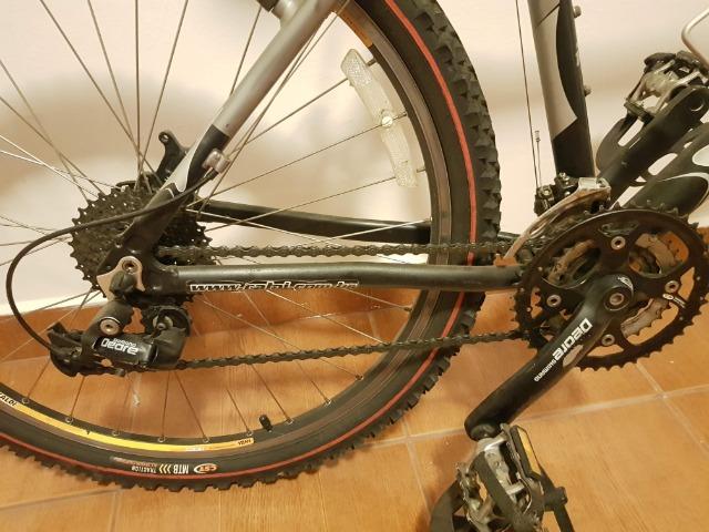 Bicicleta Mountain Bike Caloi Aluminium Elite Pro 27v Aro 26 18" - Foto 4
