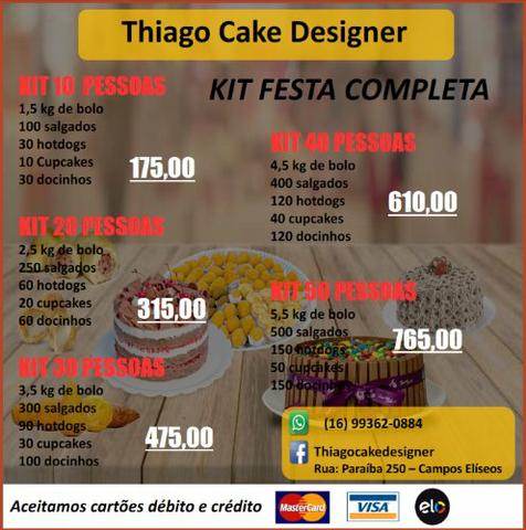 Kit festa bolos doces salgadinhos mini cachorro quente cupcake - Foto 2