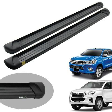 Estribo Plataforma de Alumínio Preto e Anodizado - Toyota Hilux 2005 à 2019