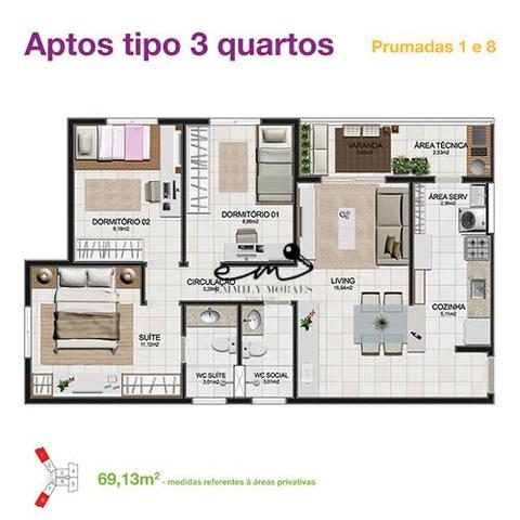 Imperial Park - Apartamento de 3 dormitórios - 100% Planejado - 1 suíte - VP1499 - Foto 15
