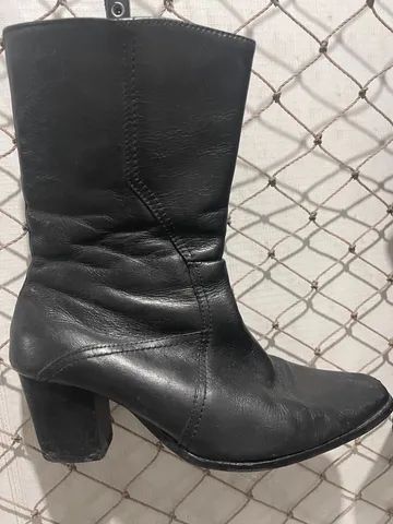 Bota Preta de Couro Legítimo  - Foto 4