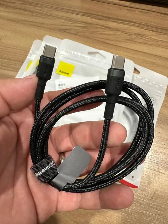Cabo USB-C - USB-C Baseus  Para iPhone 15 e 16 - Foto 3