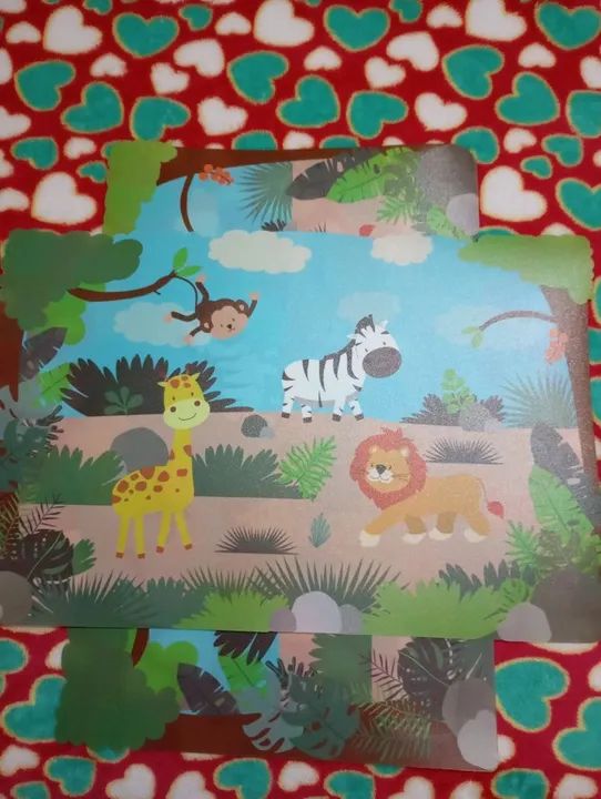 Jogo americano Infantil de Animais da Selva 2 peças  - Foto 2