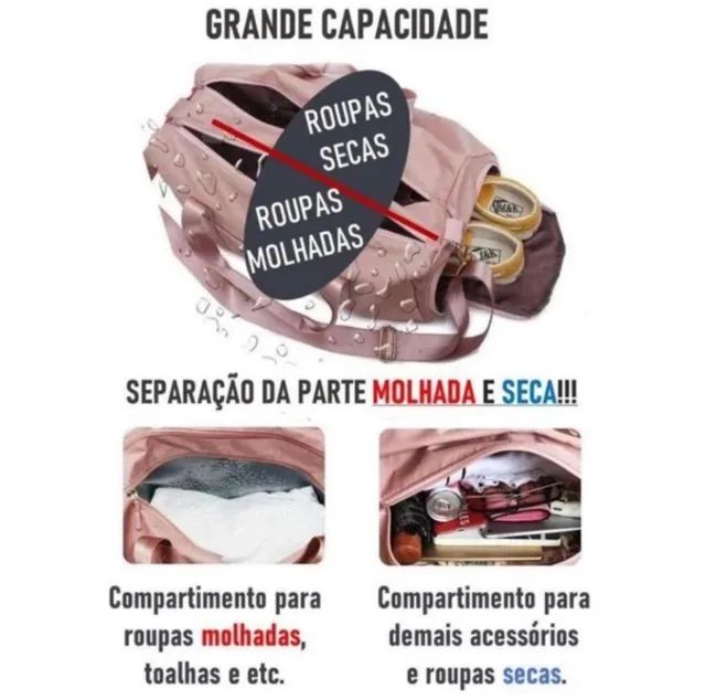 Bolsa Mala Academia Viagem Unissex Impermeável Fitness Transversal Casual - Foto 4