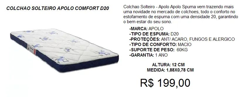 Colchão de solteiro 