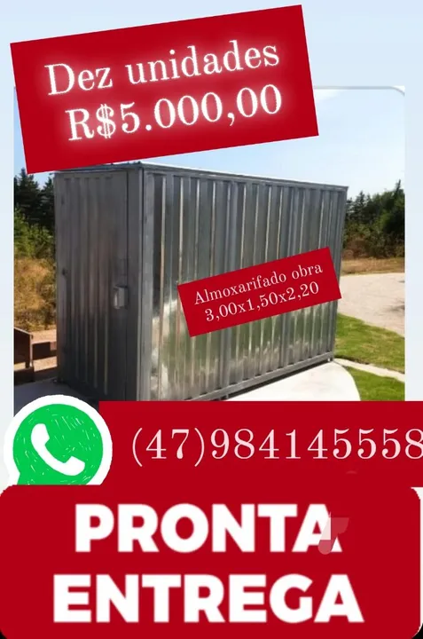 Container galvanizado 3x1.5x2.20 desmontável