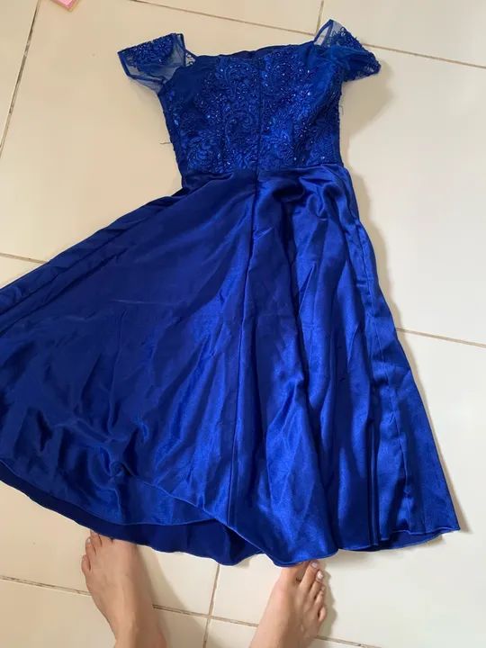 Vestido azul royal, tamanho 34  - Foto 2