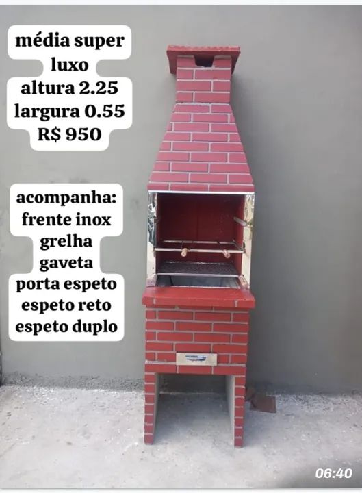 Churrasqueira de alvenaria - Pequena Luxo - Foto 4