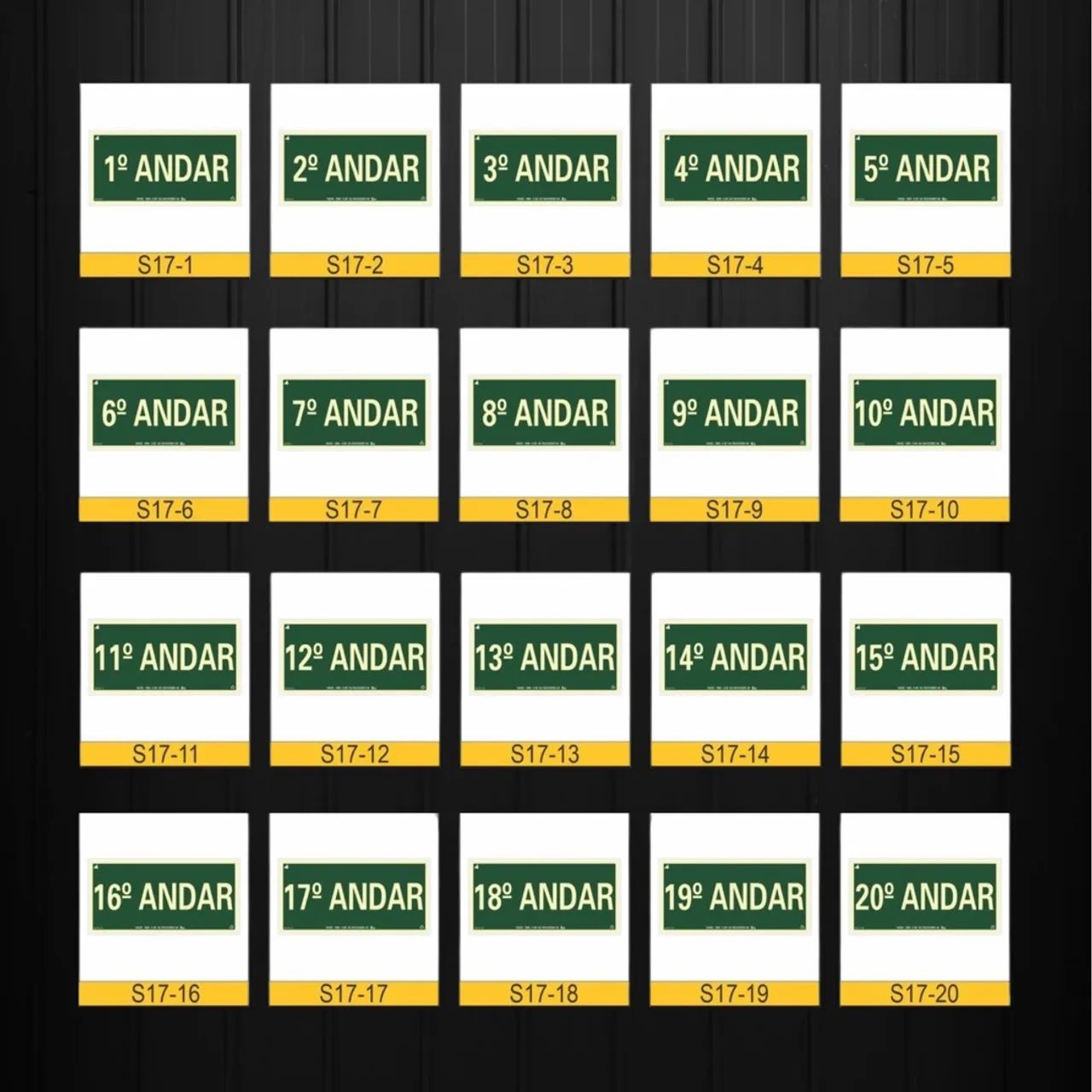 Kit 5 Placas de Sinalização de Emergência Fotoluminescentes Rota de fuga promoção - Foto 4