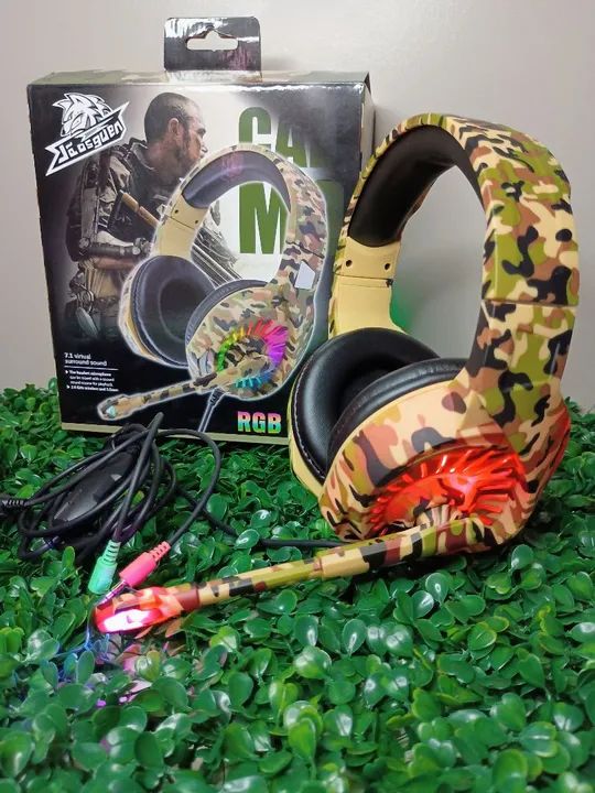 Headset Gamer RGB Camuflado com Microfone - Foto 3