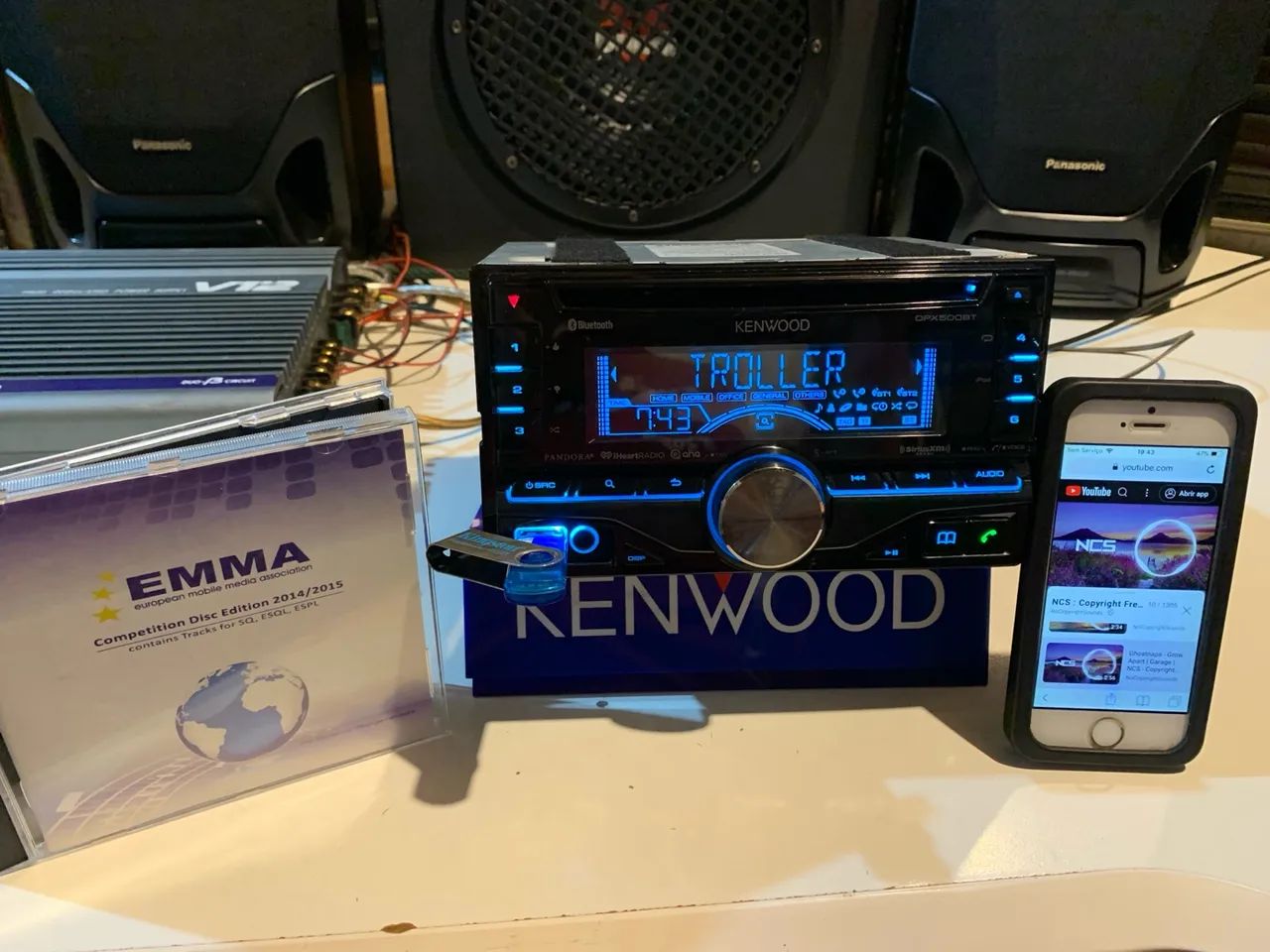 CD Player Multimídia 2DIN Kenwood USB CD e BT Semi Novo