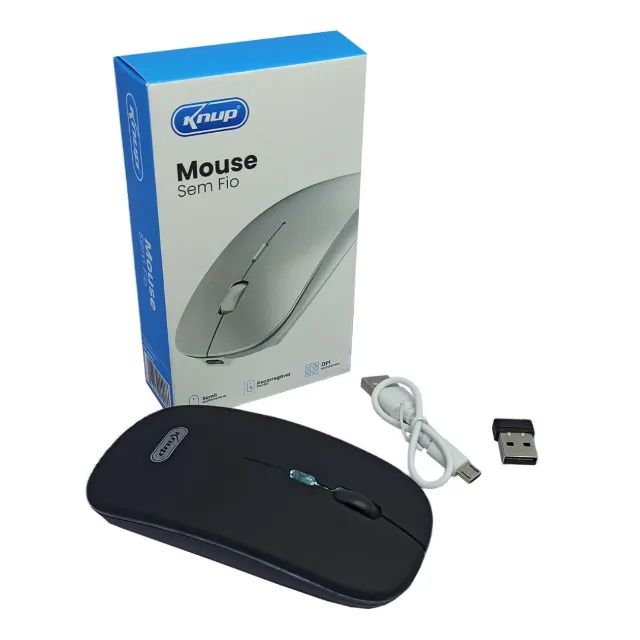Mouse Recarregável Com Led