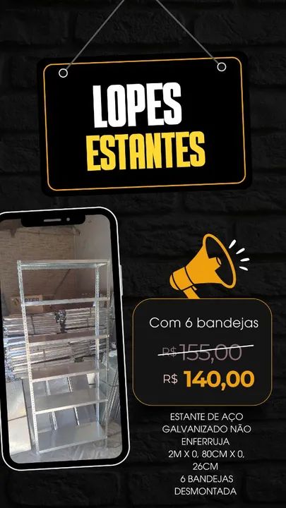 Prateleiras de aço galvanizado não enferruja Novas 