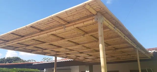 Caramanchao em eucalipto com forro em bambu e cobertura em policarbonato - Foto 4