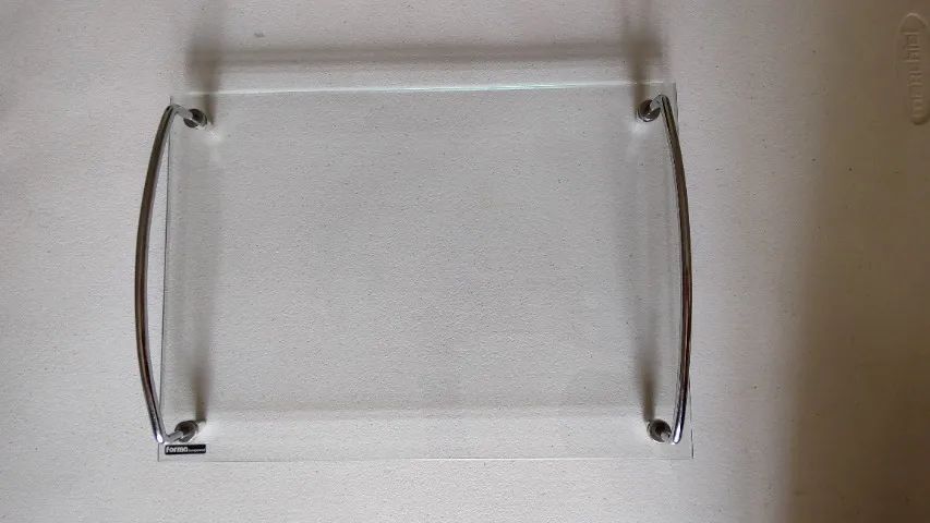 Bandeja retangular vidro e inox - Foto 3