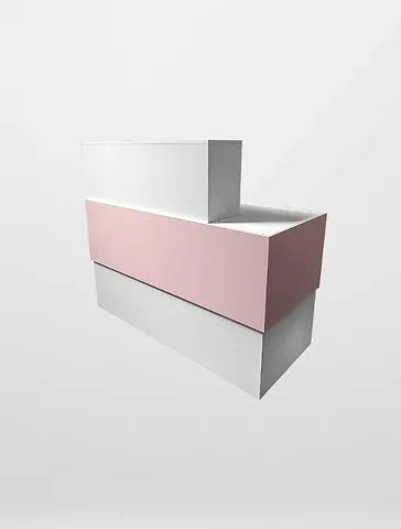 Balcão de recepção reto simples com frente rosa - Foto 2