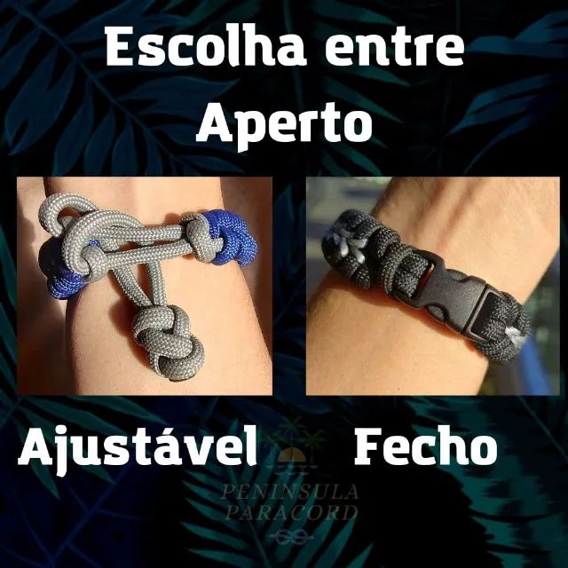 Bracelete de Paracord 550 Modelo Samurai - Customizável em Várias Cores! Artesanato  - Foto 4