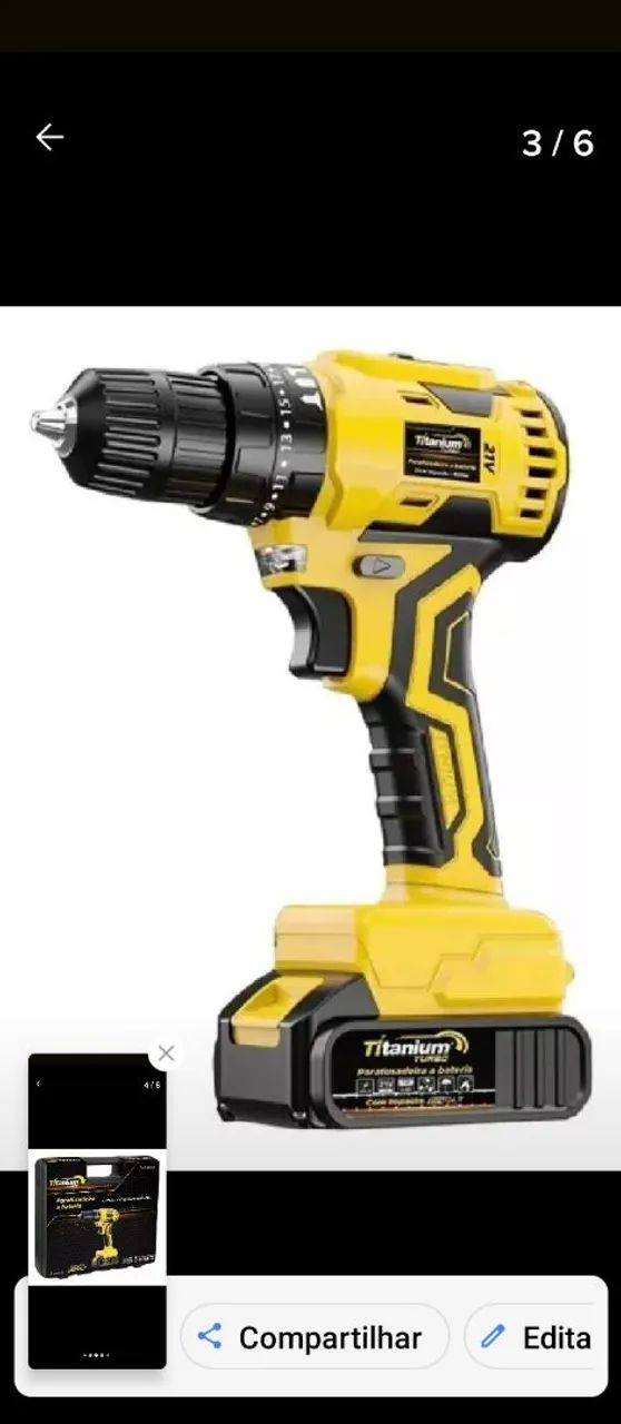 Furadeira/parafusadeira Titanium 21v, bivolt, 3/8, com impacto, tecnologia brushless. - Foto 4