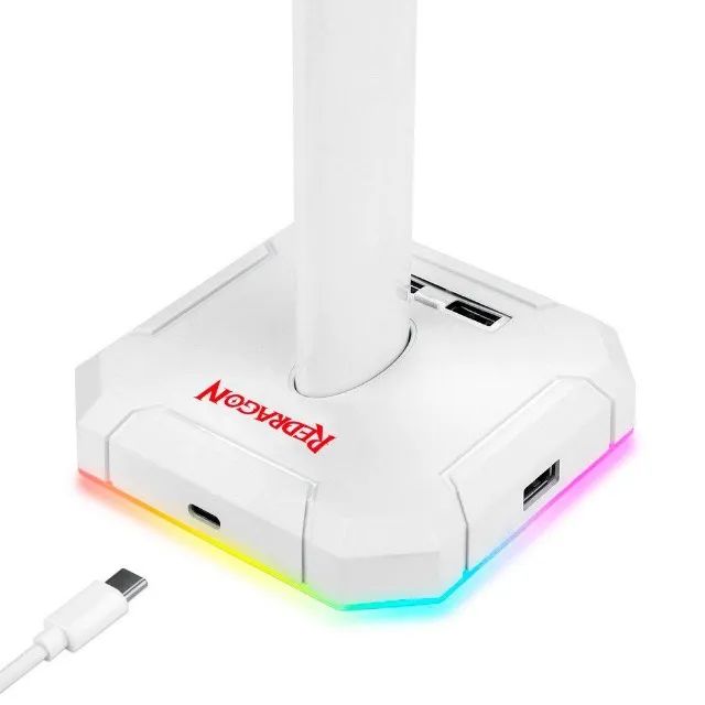 Suporte para Headset Redragon Scepter Pro White Rgb - WZetta - Foto 6