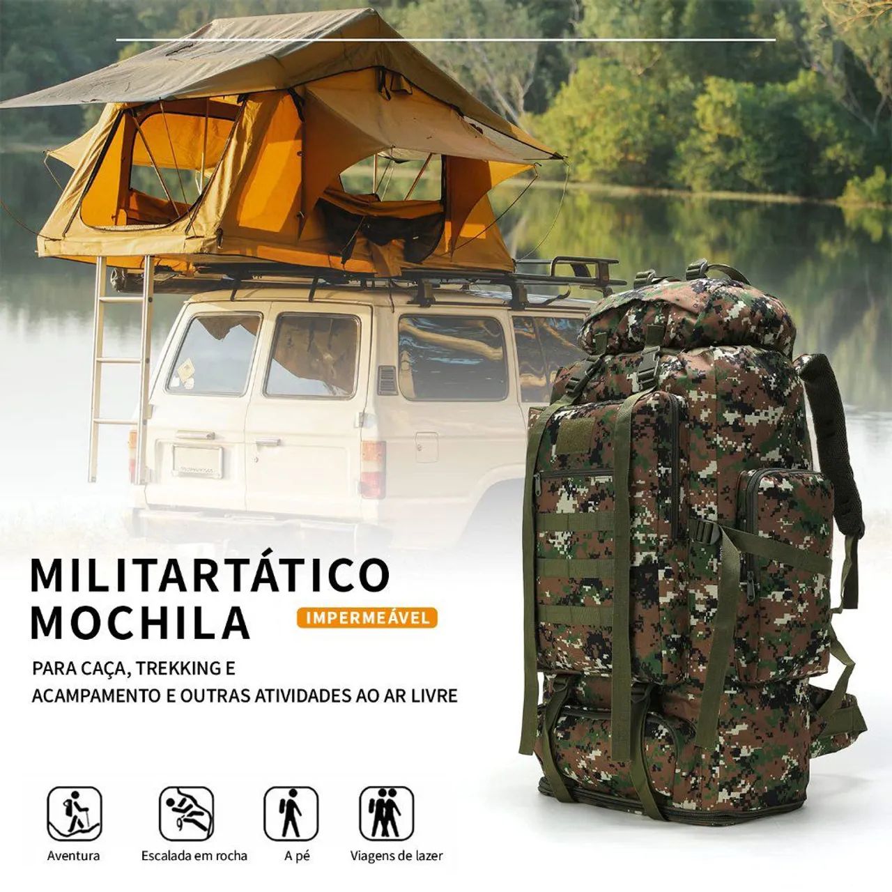 Mochila Tática Multifuncional - Acampamento e Camping - Foto 2