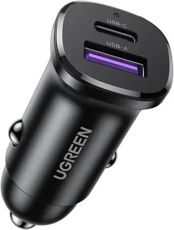 Carregador  veicular Ugreen 30W turbo, duplo typce-A e type-A - Foto 2