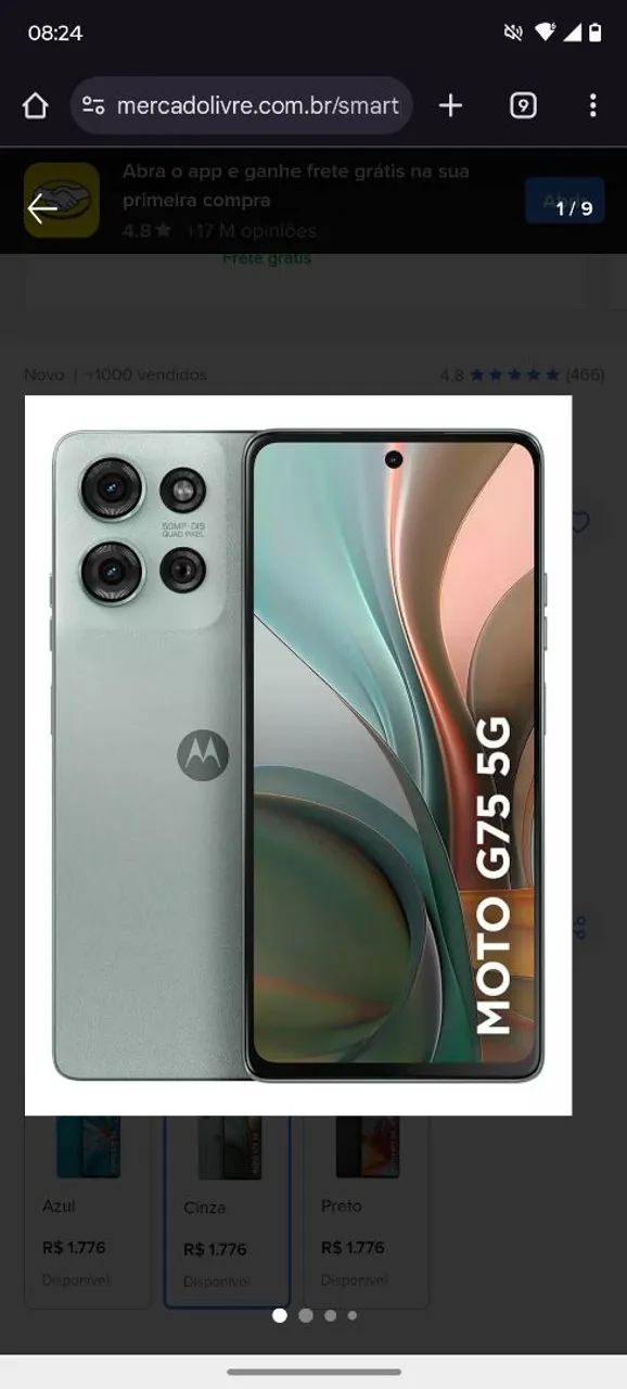 Motorola Moto G75 5G - Novo - Azul,