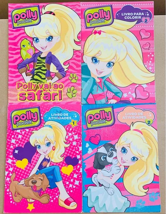 Livro + Brinde Polly Pocket - Polly vai ao Safari - Globo Abril Panini Turma Barbie Boneca