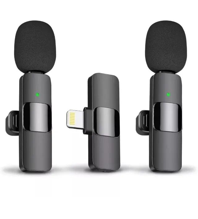 microfone sem Fio Duplo A gold Com adaptador Para Iphone