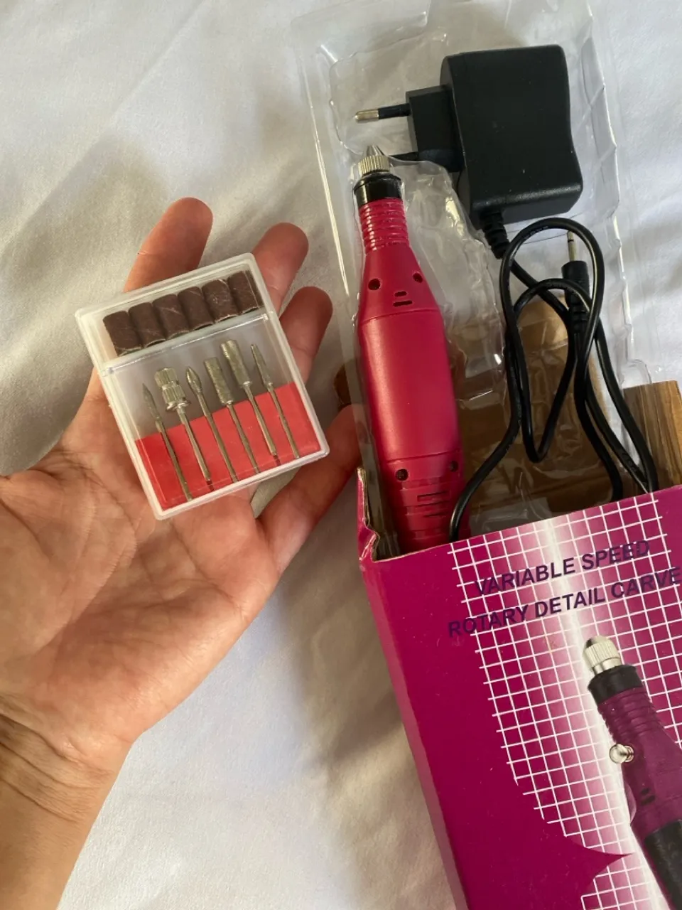 Kit lixa elétrica para unhas - manicure e pedicure