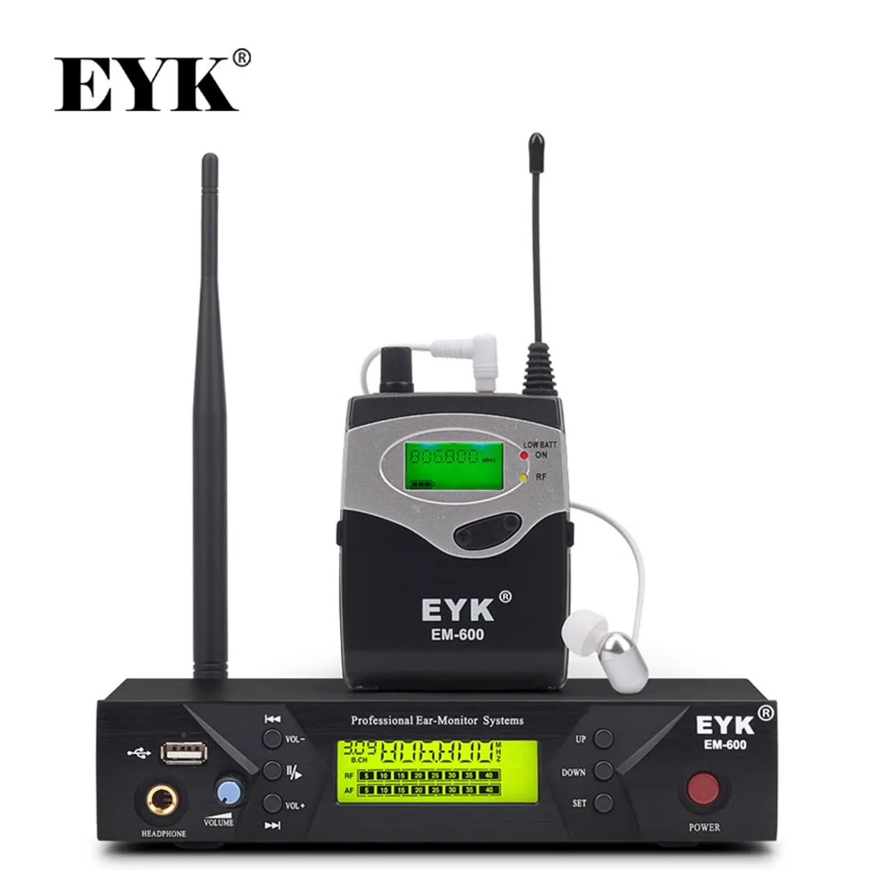 Sistema de Monitor sem fio UHF EYK EM-600