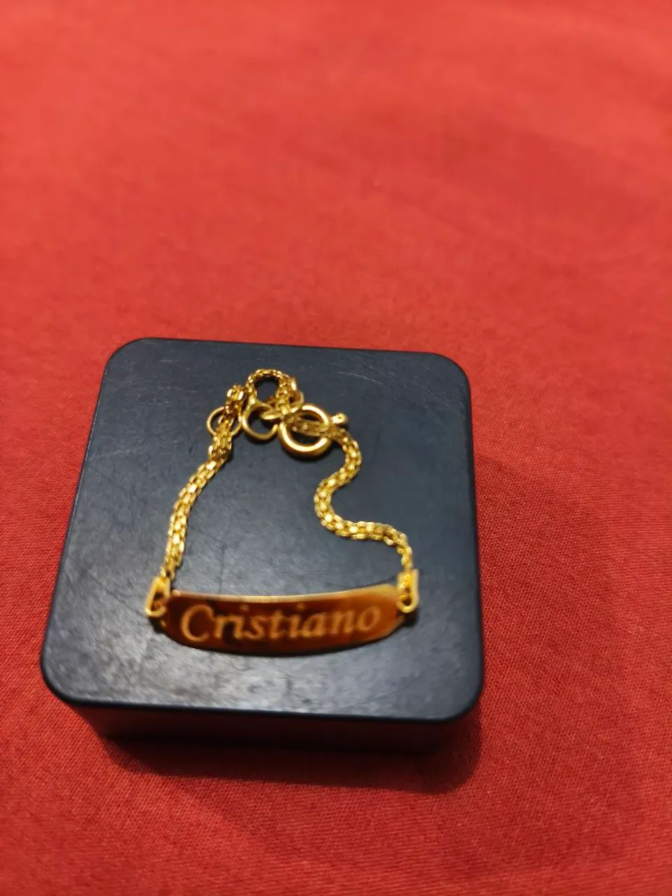 Pulseira Infantil ouro 18k com Nome Cristiano